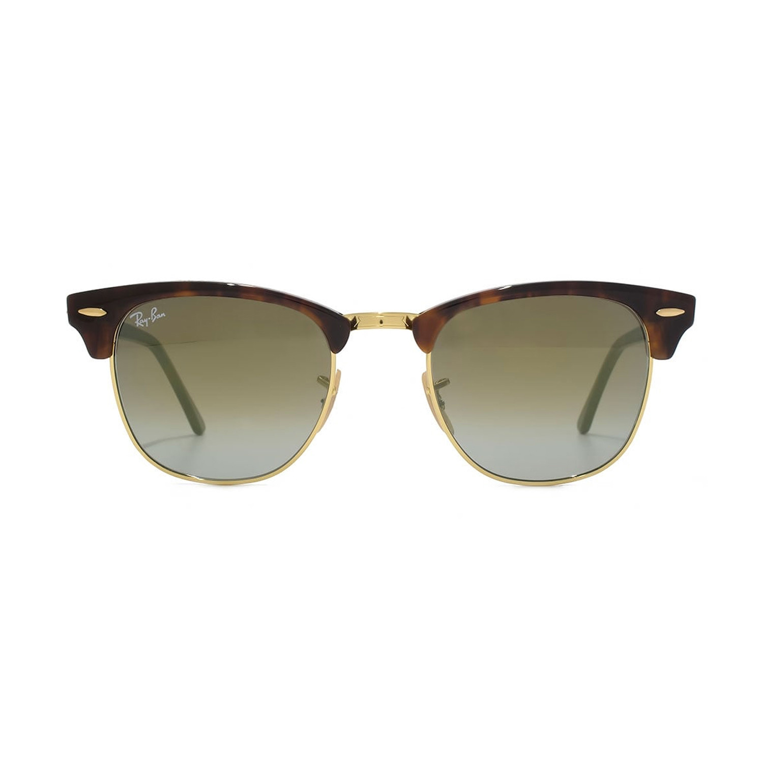 Clubmaster Sunglasses // Tortoise + Gold + Gradient Mirror - Ray-Ban ...