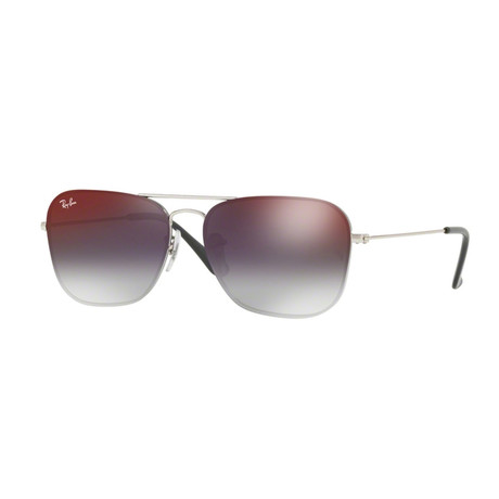 Ray-Ban® Double Bridge Sunglasses // Silver + Grey Gradient Mirror