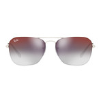 Ray-Ban® Double Bridge Sunglasses // Silver + Grey Gradient Mirror