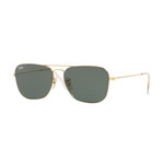 Double Bridge Sunglasses // Gold + G-15 Green