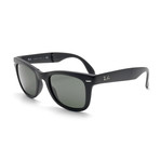 Folding Wayfarer Sunglasses // Black + G-15 Green (50mm)