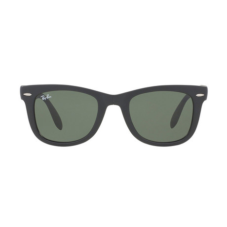 Folding Wayfarer Sunglasses // Black + G-15 Green (50mm)