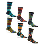 Ozone Mens Moroccan Patterned Socks // 6 Pack