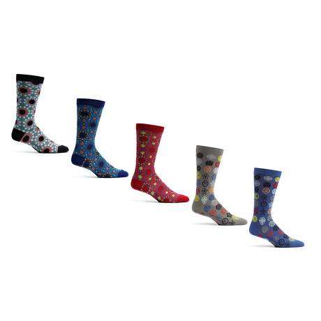 Ozone Mens Jeweled Dots Socks // 5 Pack