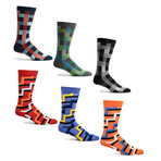 Ozone Mens Zag Plaid Socks // 6 Pack