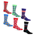 Ozone Mens Crossed Weaved Socks // 6 Pack