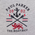 Boat Race Long Sleeve Polo Shirt // Grey Melange (M)