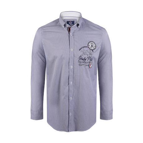 Peters Button Down Shirt // Gray Stripe (S)