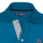 Logo Long Sleeve Polo Shirt // Petroleum (L)