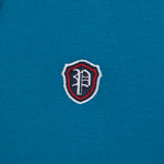 Logo Long Sleeve Polo Shirt // Petroleum (S)
