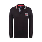 University Long Sleeve Polo Shirt // Black (L)