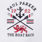 Boat Race Long Sleeve Polo Shirt // White (M)