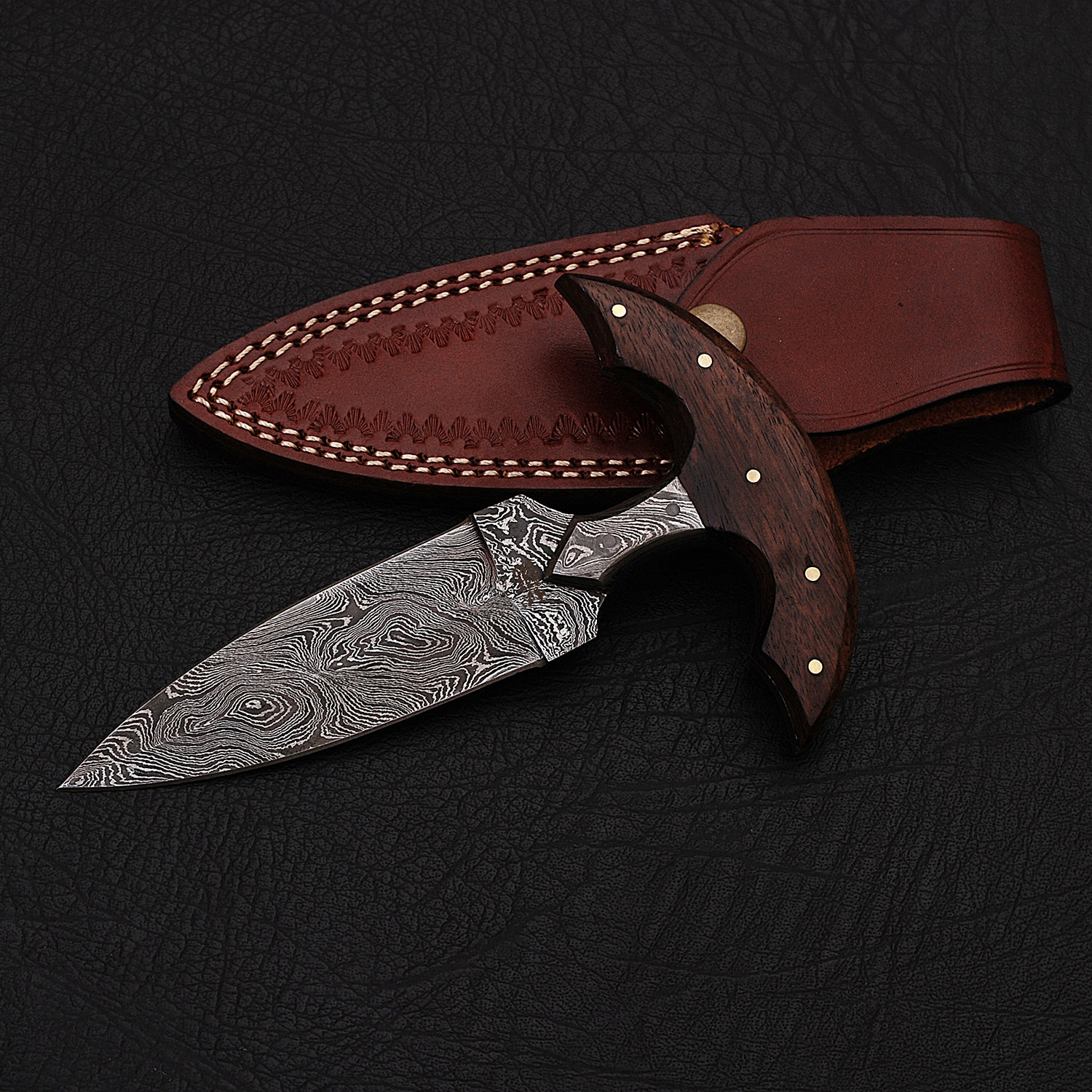Damascus Push Dagger // Hk0243 - Black Forge Knives - Touch of Modern