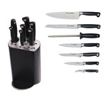 Gourmet 8pc Stainless Steel Forged Cutlery Set + Block