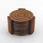 Bamboo Coasters // 6 Pieces + Stand