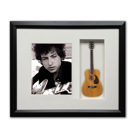 Bob Dylan Mini Guitar & Photo Tribute Shadow Box