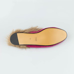 Gucci 'Princetown' Velvet Leather Fur Mules // Pink (Euro: 35)