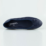 Chanel Quilted Leather Ballerina Flats // Blue (Euro: 35)