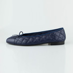 Chanel Quilted Leather Ballerina Flats // Blue (Euro: 35)