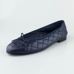 Chanel Quilted Leather Ballerina Flats // Blue (Euro: 35)