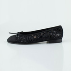 Chanel Tweed + Sequins Ballerina Flats // Black (Euro: 36)