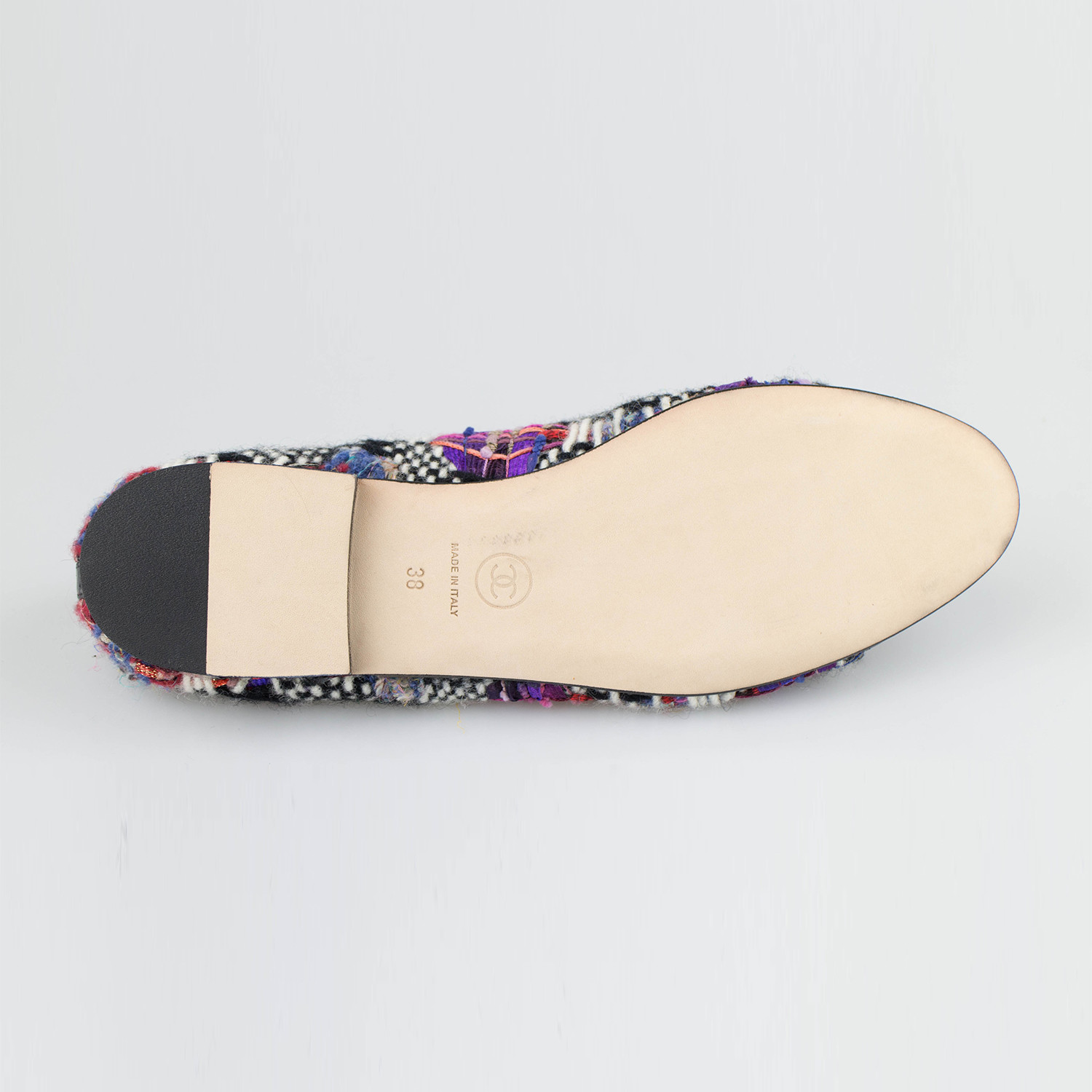 Chanel Tweed + Leather Cap Toe Ballerina Flats I // Multi-color (Euro: 37)  - Luxury Fashion - Touch of Modern