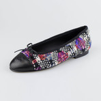 Chanel Tweed + Leather Cap Toe Ballerina Flats I // Multi-color (Euro: 35)