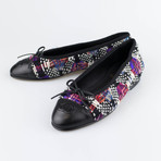 Chanel Tweed + Leather Cap Toe Ballerina Flats I // Multi-color (Euro: 35)