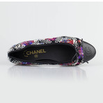 Chanel Tweed + Leather Cap Toe Ballerina Flats I // Multi-color (Euro: 35)