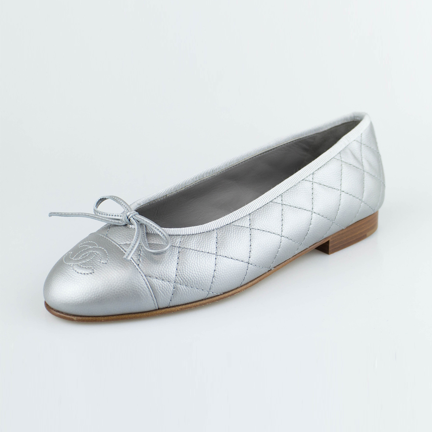 Chanel Cap Toe Ballerina // Silver (Euro: 36) - Luxury Fashion - Touch of Modern