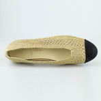 Chanel Tweed + Grosgrain Ballerina Flats // Gold (Euro: 35)