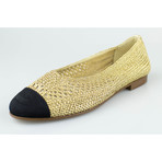 Chanel Tweed + Grosgrain Ballerina Flats // Gold (Euro: 35)