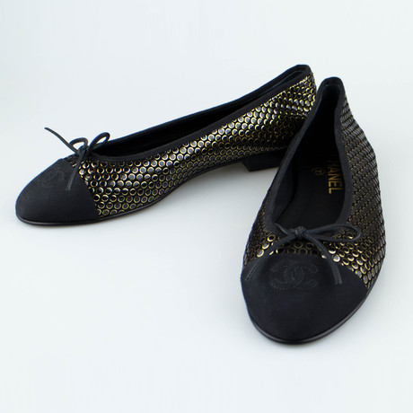 Chanel Tweed + Grosgrain Ballerina Flats // Gold (Euro: 38) - The Designer  Collection - Touch of Modern
