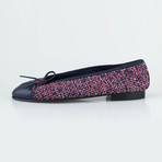 Chanel Tweed + Leather Cap Toe Ballerina Flats II // Multi-color (Euro: 37)