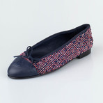 Chanel Tweed + Leather Cap Toe Ballerina Flats II // Multi-color (Euro: 37)