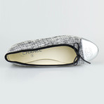 Chanel Tweed + Leather Ballerina Flats // Black, White (Euro: 35)