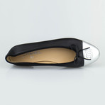 Chanel Leather Ballerina Flats // Black, Silver (Euro: 35)