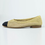 Chanel Tweed + Grosgrain Ballerina Flats // Gold (Euro: 35)