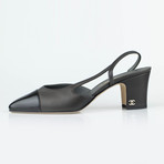 Chanel Leather Slingback Pumps Shoes // Brown (Euro: 35)