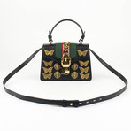 Gucci Small Leather Sylvie Animal Studs Shoulder Handbag // Black