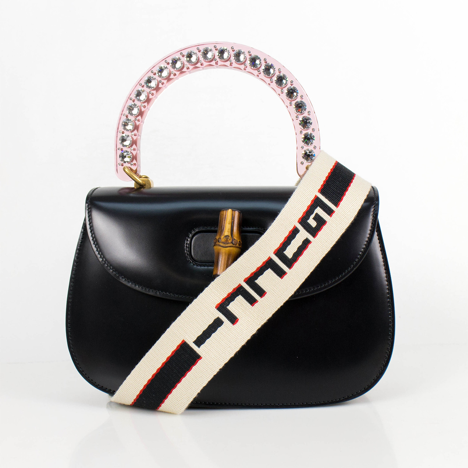 Gucci Leather W/ Attachable Shoulder Strap Bamboo Medium Top Handle Bag - The Designer ...
