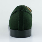 Chanel Wool Felt Loafer + Flower Detail // Green (Euro: 38.5)