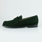 Chanel Wool Felt Loafer + Flower Detail // Green (Euro: 38.5)