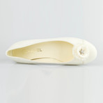 Chanel Fabric Flat Shoe + Flower Detail // Ivory (Euro: 35)