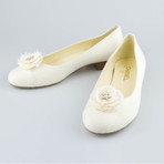 Chanel Fabric Flat Shoe + Flower Detail // Ivory (Euro: 35)