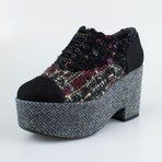 Chanel Tweed Chunky Sole Lace Up Shoe // Multi-color (Euro: 39)