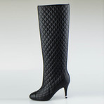 Chanel Quilted Leather Knee High Boots // Black (Euro: 35)