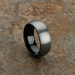 Brushed Charcoal and Black Ring (Size 8)