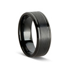 Gunmetal Scratched Ring // Matte Black (Size 8)