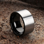 Wide Tungsten Ring // Charcoal & Black (Size 8)